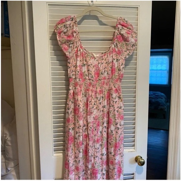 NWOT XS LoveShackFancy Vernon Floral Maxi Dress Pink floral - Picture 9 of 14